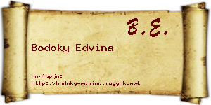 Bodoky Edvina névjegykártya
